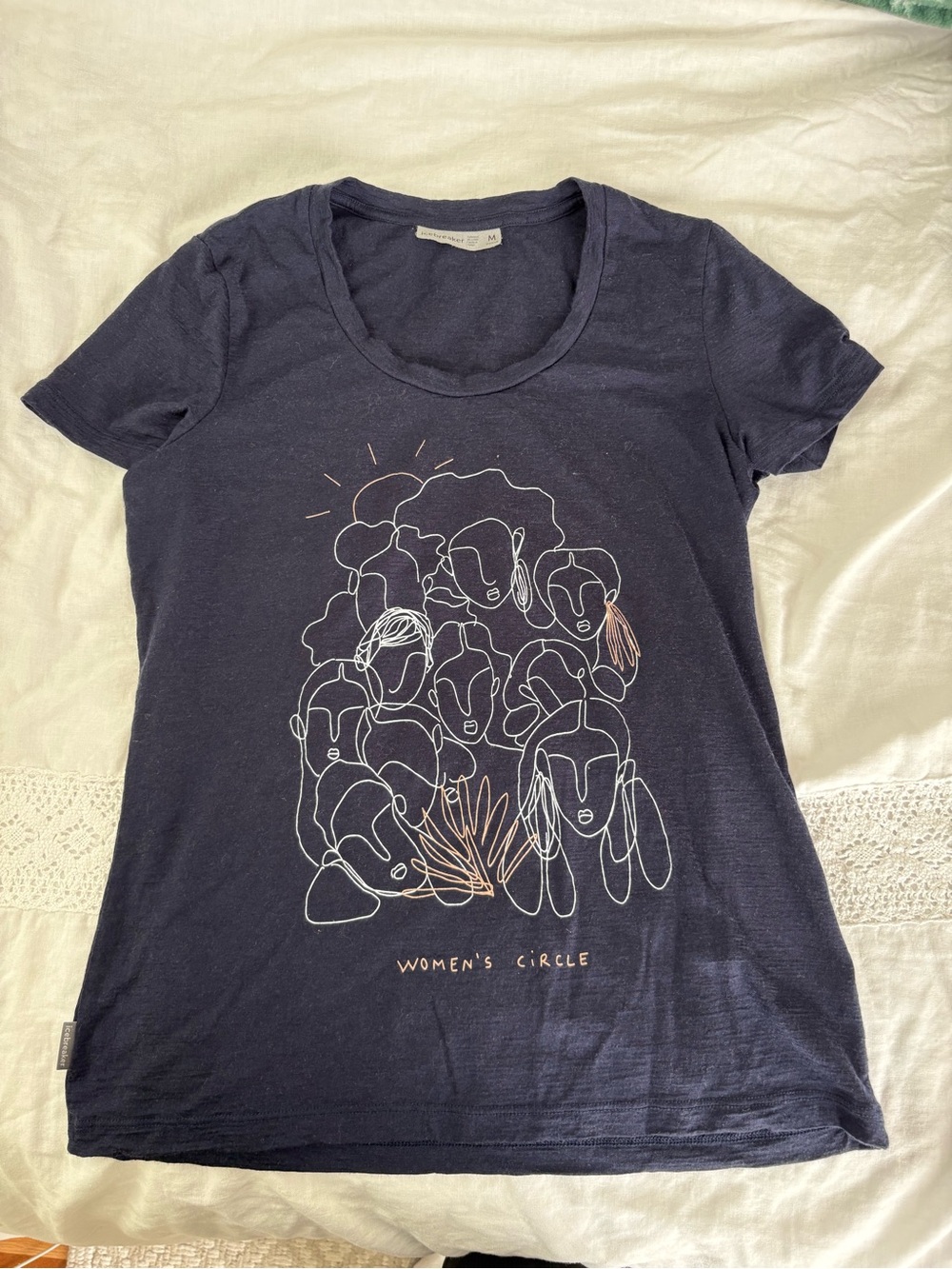 Icebreaker Merino Tech Lite II Short Sleeve Tee Navy Women's Circle MEDIUM